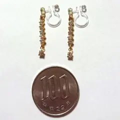 ゴールド 石 ノンホール イヤリング