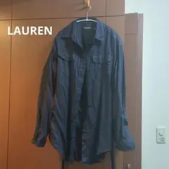 LAUREN RALPH LAUREN リネンシャツ ネイビー Sのサムネイル
