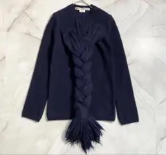 A17609 美品 コムデギャルソン 14AW ケーブルドッキングニット 紺 Sのサムネイル