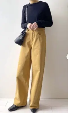 試着のみ　UNIQLO✖️MARNI マスタード ストレートワイドデニム