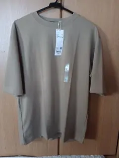 エアリズムコットンオーバーサイズTシャツ(5分袖) Lサイズ ブラウン