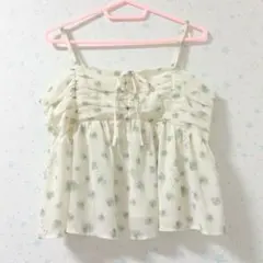 アースミュージック&エコロジー 花柄ギャザーキャミビスチェ ビスチェ