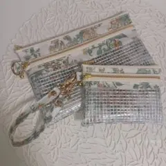 ハンドメイド　リバティ　Wファスナーポーチセット