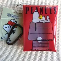 新品 PEANUTSスヌーピー ミニポーチ カラビナ付き