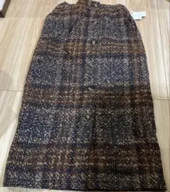 ❤️新品・未使用　terawear emu ブラウン系チェック タイトスカート❤️