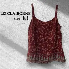 LIZ CLAIBORNE サイズ【8】赤いシルクキャミソール 薄手