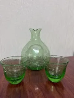 【未使用】北一硝子の徳利&お猪口2個セット（氷の華シリーズ）