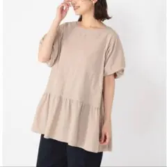 新品　studio clip コットンリネンペプラムチュニックのサムネイル