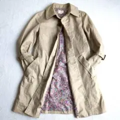 ロペピクニック◇トレンチコート ベルト付 花柄裏地 比翼 アウター 38