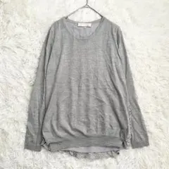 ジユウク バックレースニットトップス(38) 異素材 グレー 長袖