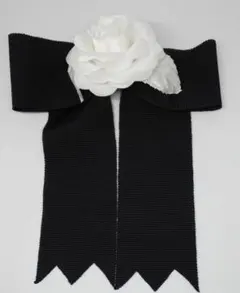 リボン型コサージュ　コサージュ　白薔薇　花　レディース　キッズ