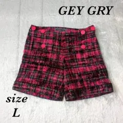 ゲイグリー (40) チェック柄 ショートパンツ サイドファスナー 日本製