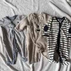 3点まとめ売り男の子ベビー新生児　プチバトー　ロンパース　足つき　GAP