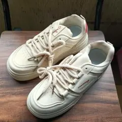 新品 23.5cm レディース 靴 スニーカー ベージュ 厚底 シューズ 普段着