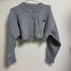 GRL ロゴ刺繍ケーブルニットショート丈カーディガン[k9311d]