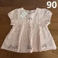 いちご刺しゅうパフチュニック　プティマイン　petit main 90