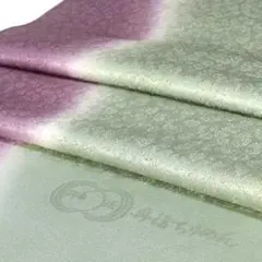 8573 帯揚げ 丹後 ちりめん 重目 日本製 新品 紫鳶色 薄緑色