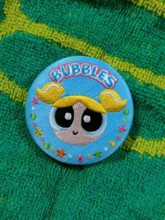 パワーパフガールズ 刺繍缶バッジ バブルス