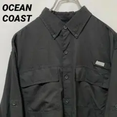 T-213 OCEAN+COAST フィッシングシャツ 長袖 黒 S USA古着のサムネイル