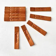 ＊Handmade＊　キャメル　革タグ　素材　ハンドメイド　10枚