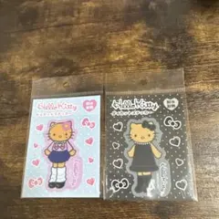 ハローキティ ダイカットステッカー コギャル ブラックドレス 2種セット