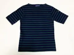 SAINT JAMES ボーダー半袖カットソー フランス製 ネイビー×グリーンのサムネイル