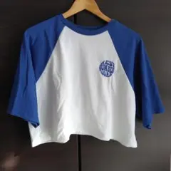 ラグランスリーブ Tシャツ ホワイト/ブルー