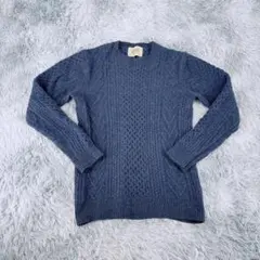 【ジャーナルスタンダード】ケーブルニット(L)ウール100% セーター ブルー系のサムネイル