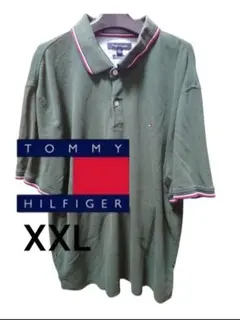 【M0115】TOMMY HILFIGER ポロシャツ XXL グリーン