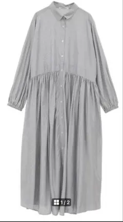 AMERICAN HOLIC グレーストライプ 長袖 シャツワンピース
