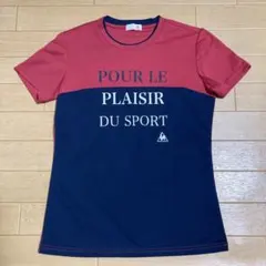 le coq sportif 半袖Tシャツ ネイビー×ピンクに近いシュウ色？のサムネイル