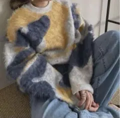 Ungrid シャギージャガードニット