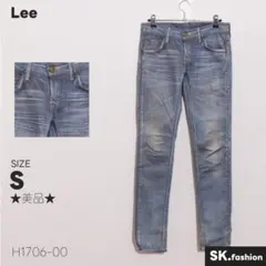 ★美品★Lee パンツ　ストレート　デニム　　フロントボタン　ポケット　プリント