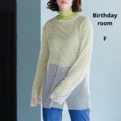 良品★Birthday room メッシュ プルオーバー F アイボリー 透け感