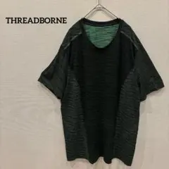 美品✨️THREADBORNE ダークグリーン Vネック 半袖Tシャツ メンズ