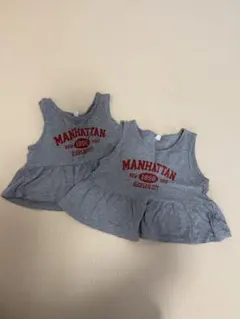 姉妹 お揃い フリル付きタンクトップ 2枚セット SHEIN 6y 5y