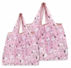 スヌーピー　大小2枚セット エコバッグ 折りたたみ 大容量 肩掛け マイバッグ