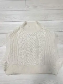 SENSE OF PLACE ケーブル編み ハイネックニットベスト フリーサイズ