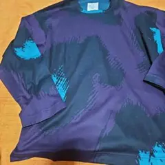 シャリーフSHAREEF 紫と青の抽象パターン長袖Tシャツ