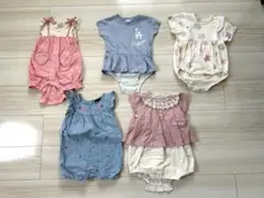 【ブランド子ども服まとめ売り】半袖ロンパース 5枚セット 80サイズ