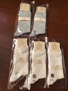 男女兼用★シルク100% 靴下 24-27cm 5足　未使用品