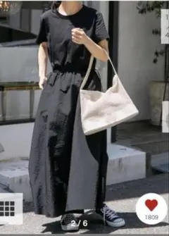 FORK&SPOON　ドッキングワンピース　BLACK