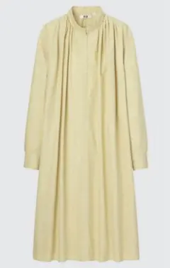 UNIQLO U ユニクロU ギャザー ワンピース 長袖 シャツワンピース
