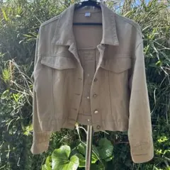 ベージュ デニムジャケット ショート丈