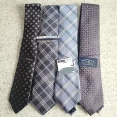 ★新品★　紳士ネクタイ 4本セット タグ付き　ブルー系