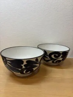 Francfranc 和食器 丼 2個セット 花柄 陶器