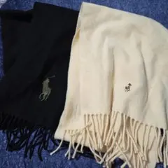 RALPH LAUREN　マフラー　白黒　2つセット