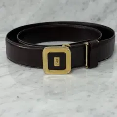 Yves Saint Laurent イヴサンローラン ベルト 本革 茶系
