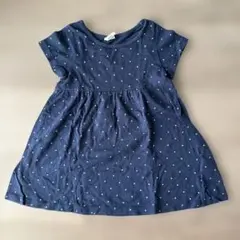H&M ネイビー ドット柄 ワンピース 86cm