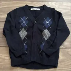 familiar ネイビー アーガイル カーディガン 90